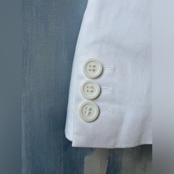 EUC Zara Notched White Cotton Blazer Size 4 - Picture 5 of 7